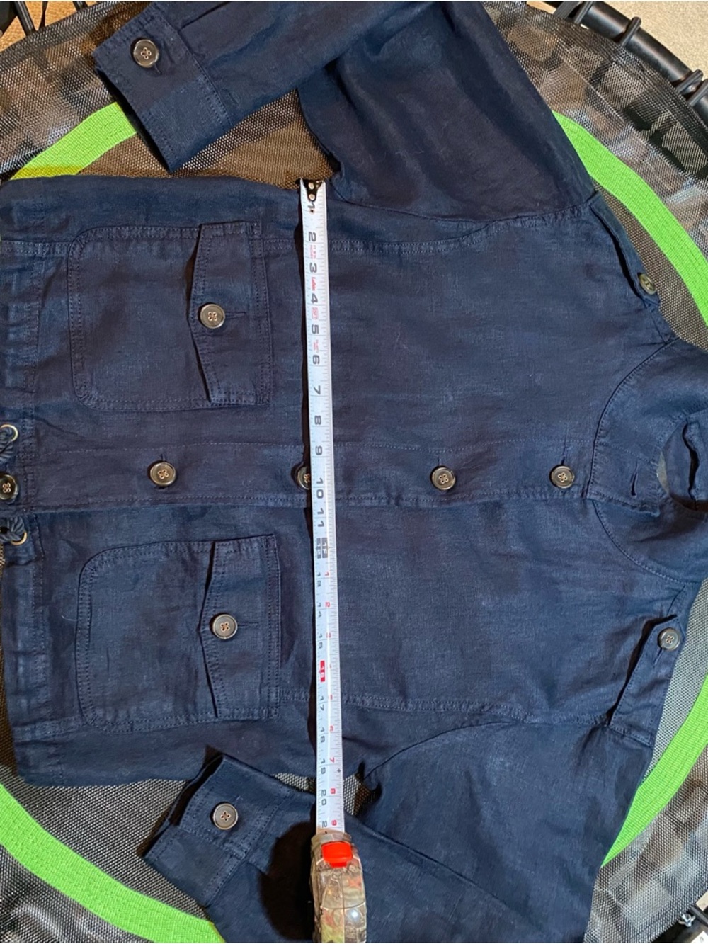 Talbots Navy Button-Front Utility Jacket with Drawstring Hem - Picture 8 of 10